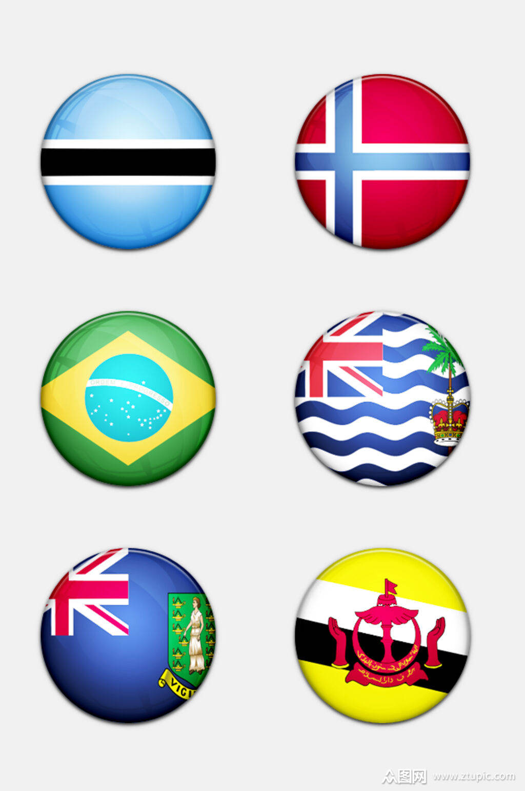 简约多彩巴西国旗国家免抠元素素材