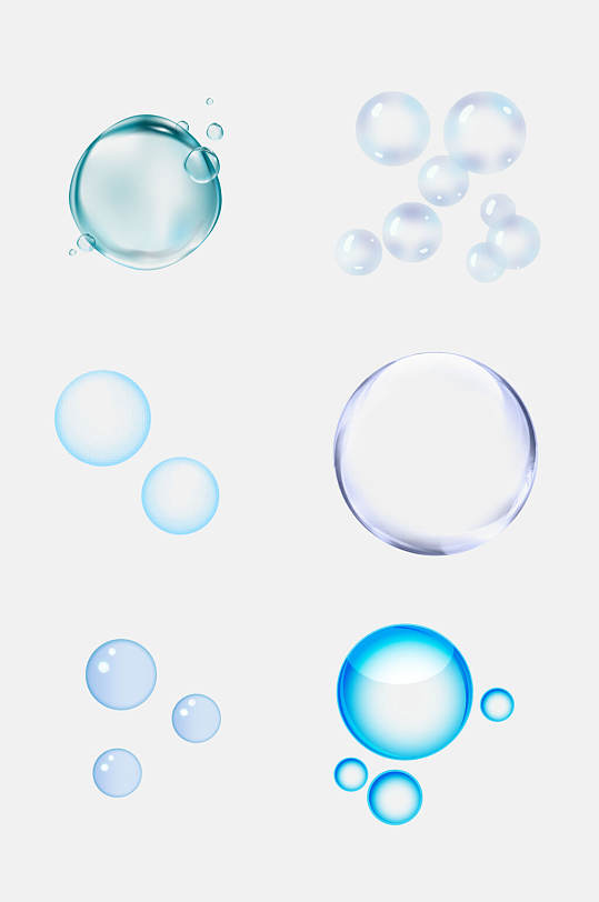 创意水分子透明泡泡气泡免抠元素