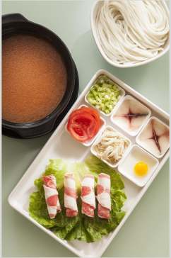健康美味火锅米线拉面美食摄影图片