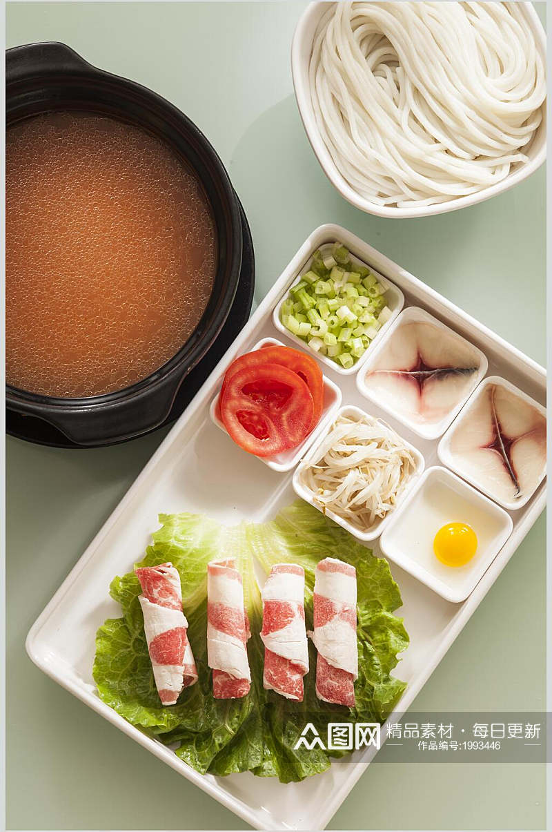 健康美味火锅米线拉面美食摄影图片素材