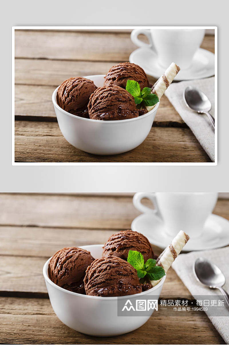 营养美味巧克力冰淇淋图片素材