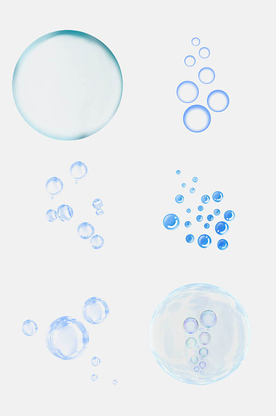 简约创意透明泡泡气泡免抠元素