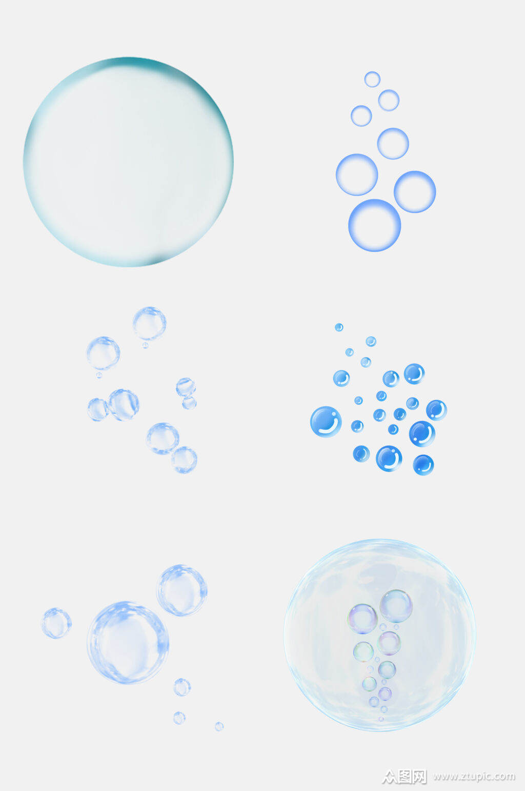 简约创意透明泡泡气泡免抠元素素材