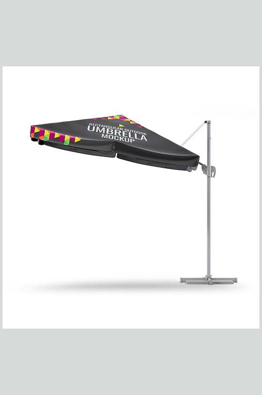 高端灰色遮阳户外店铺太阳伞雨伞样机