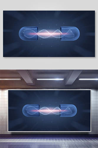 典雅兰胶囊互联网科技背景设计