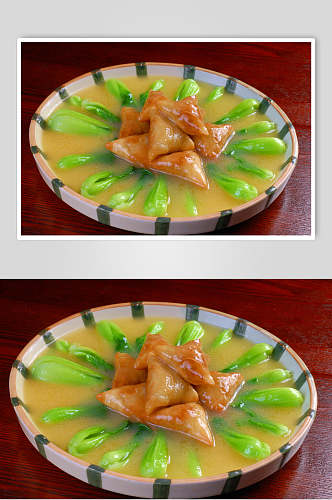 菜胆咖喱角美食高清图片