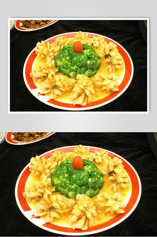 兰花果味鱼菜谱菜单新品菜摄影图