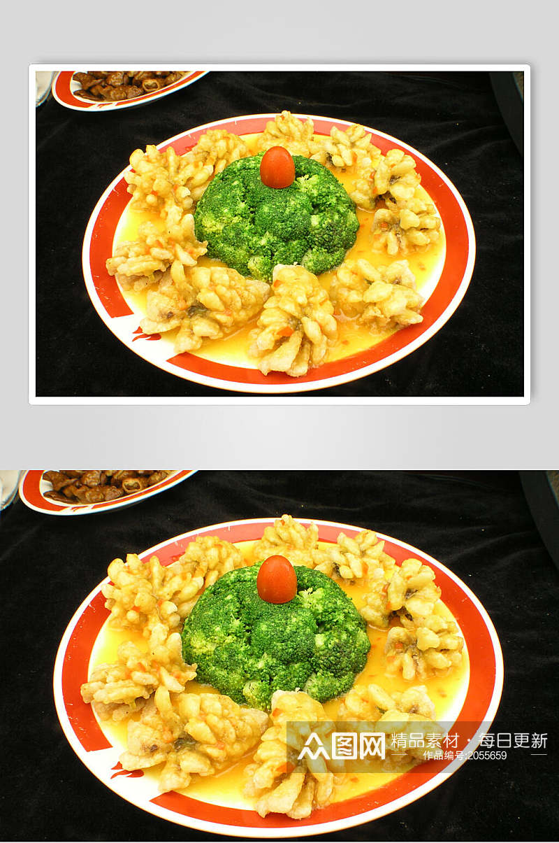 兰花果味鱼菜谱菜单新品菜摄影图素材