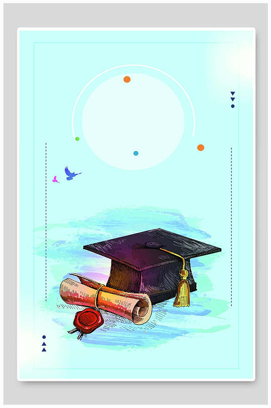 简约校园风青春毕业季背景素材-众图网