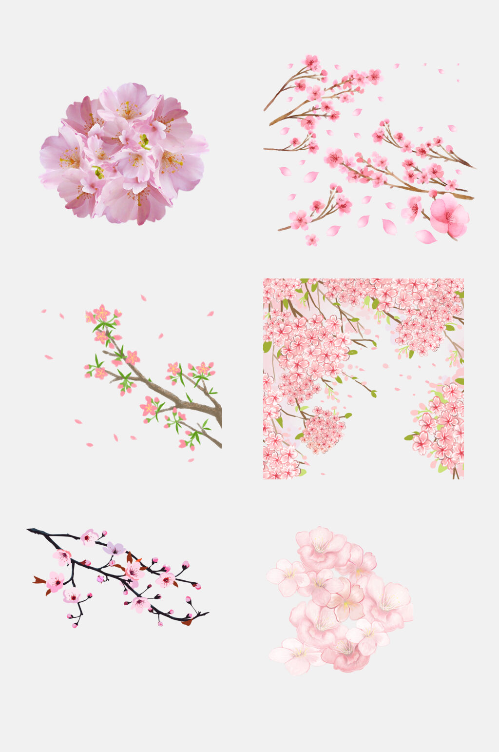 清新粉色樱花免抠元素素材