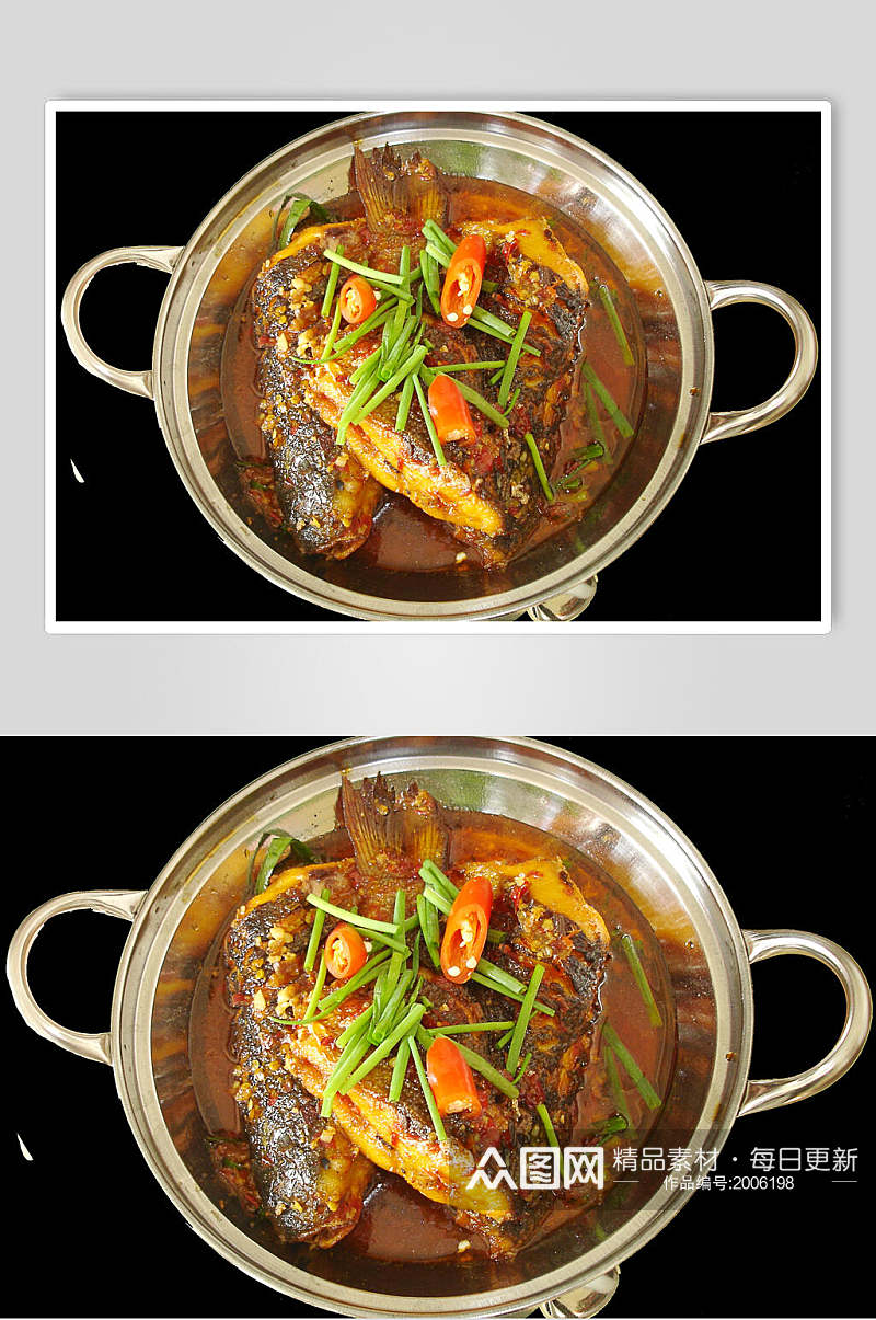 干锅刁子鱼美食高清图片素材