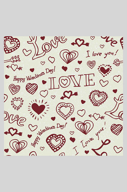 爱心红心爱心矢量插画背景