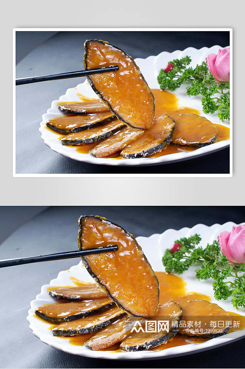 橙香鳕鱼排高清图片素材