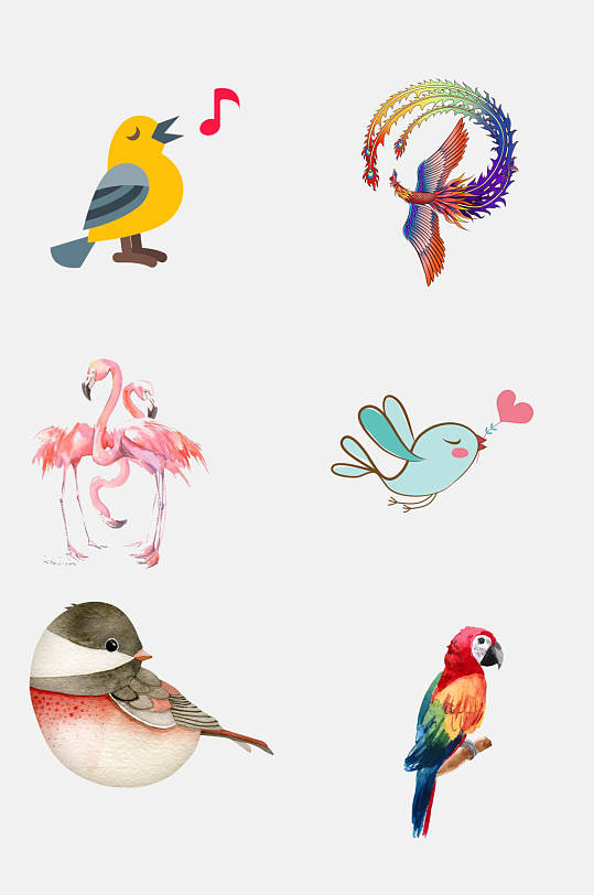 动画小鸟免抠元素素材