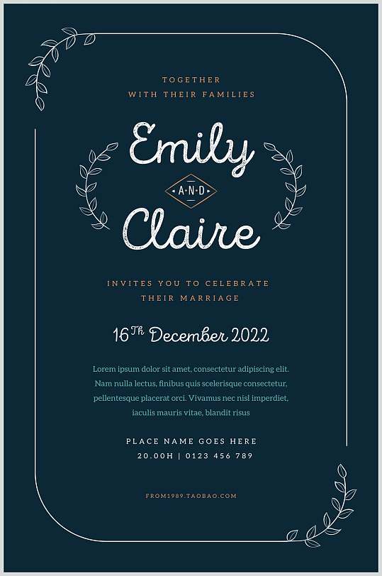 英文邀请函图片-英文邀请函设计素材-英文邀请函模板下载-众图网