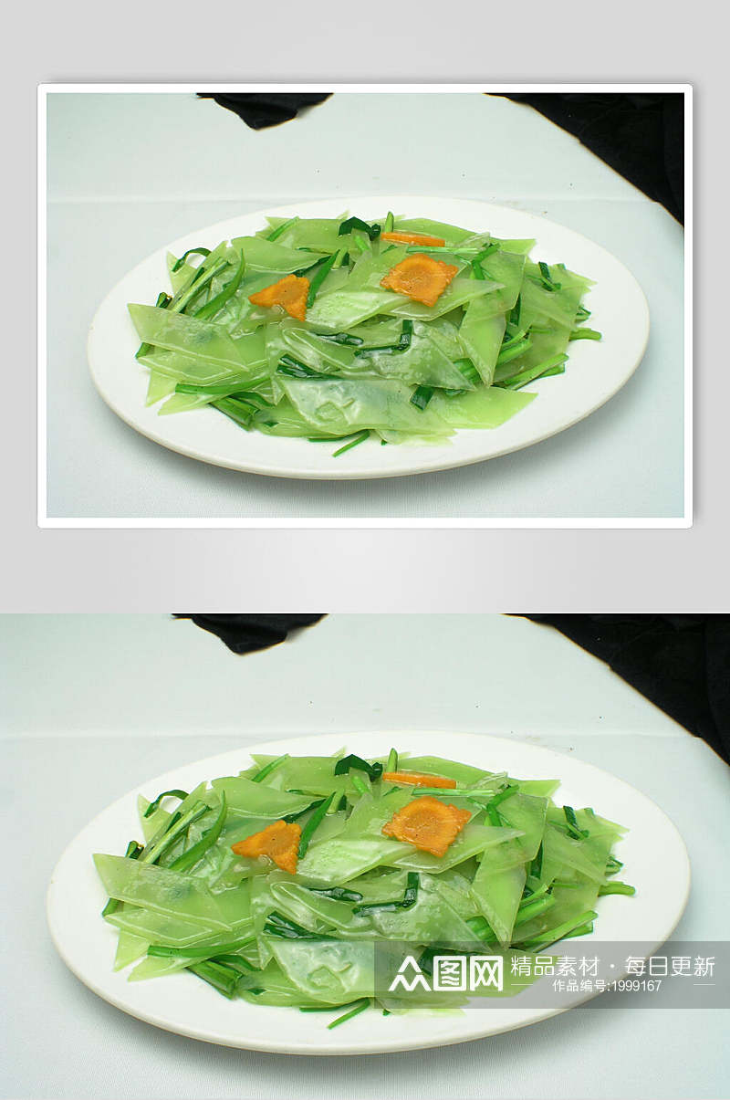韭菜炒莴笋高清图片素材