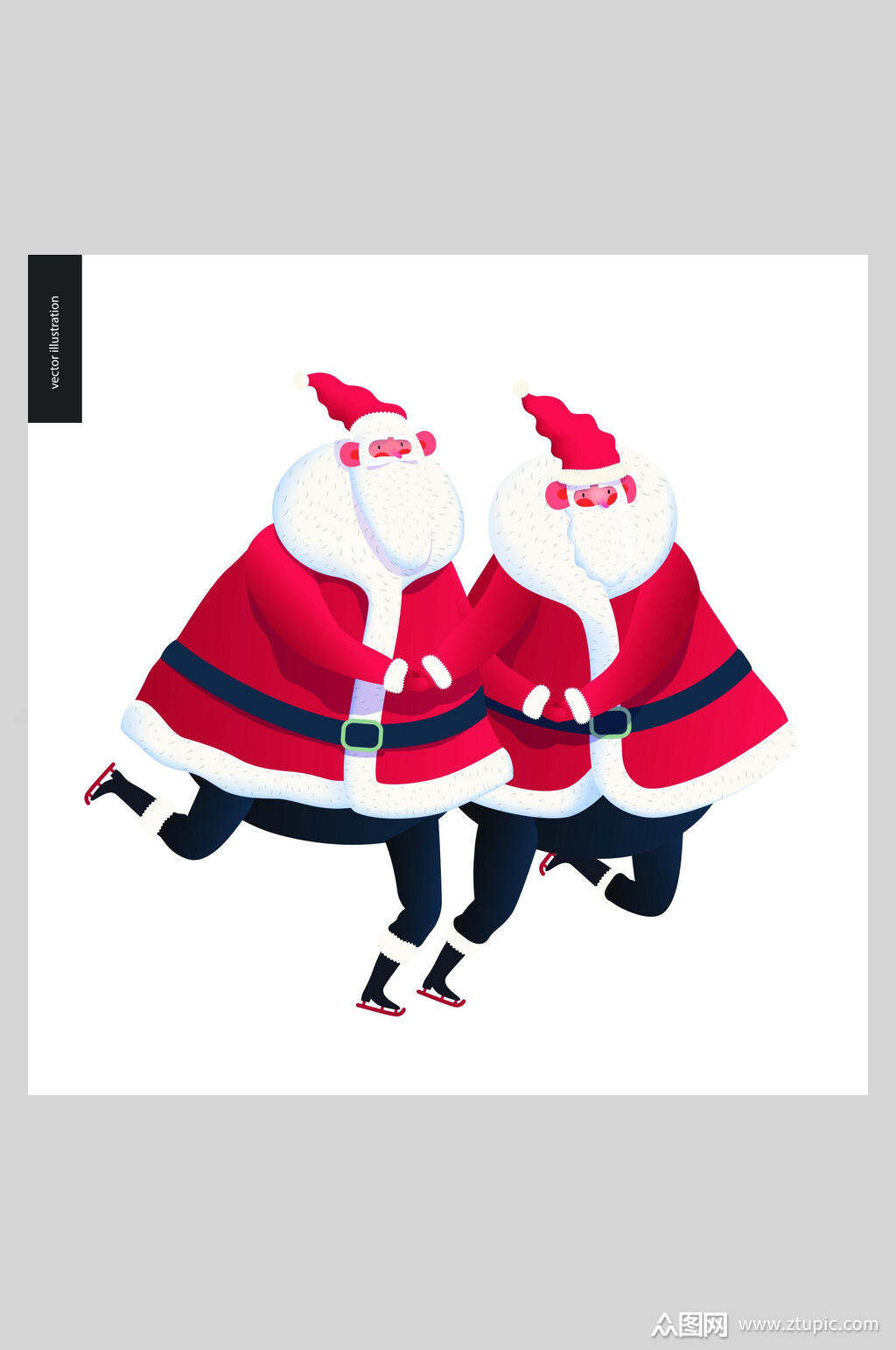 圣诞节老人红色着装插画元素