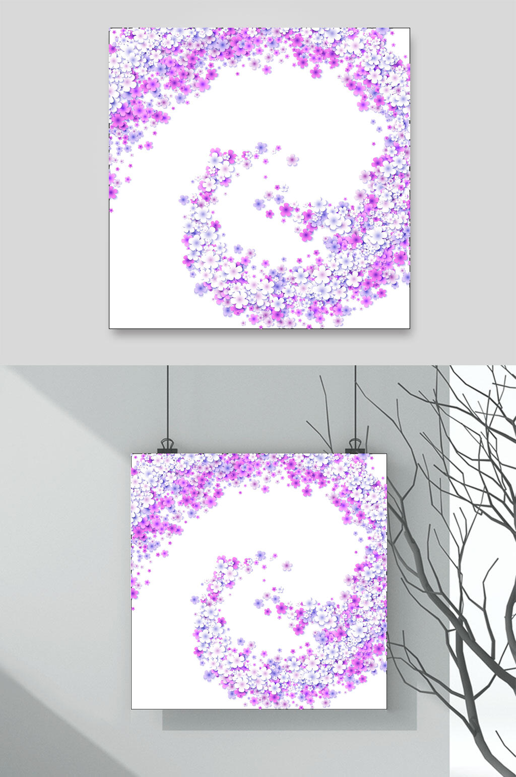 紫色浪漫三八妇女节矢量素材素材