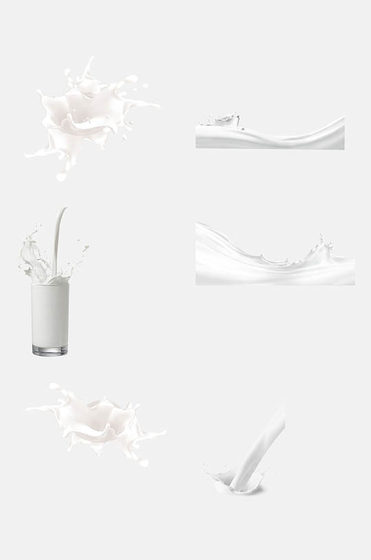 新鲜美味牛奶日牛奶酸奶飞溅免抠元素