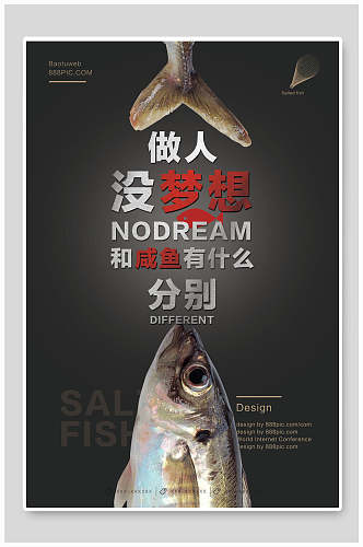 创意咸鱼公益海报