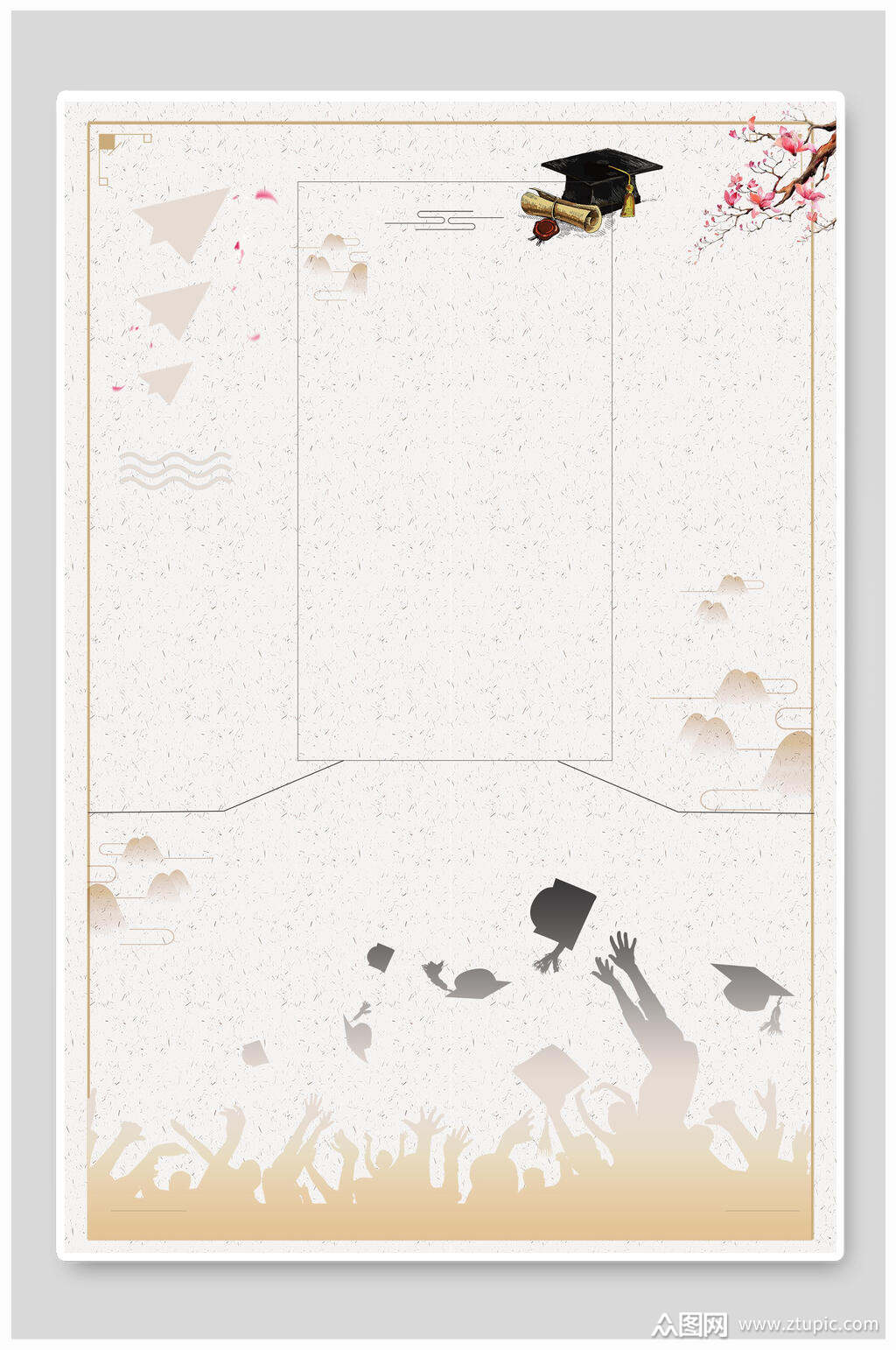 中国风青春毕业季背景素材