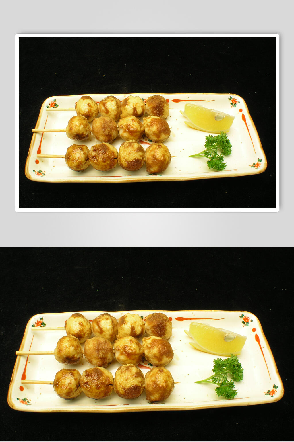 烤鸡肉丸高清图片素材