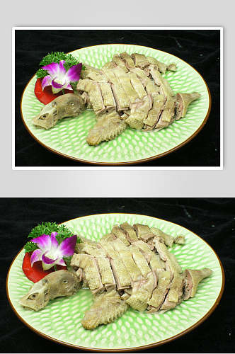 昆阳盐水鸭两联菜谱菜单摄影图