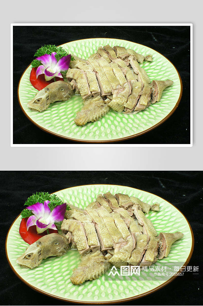 昆阳盐水鸭两联菜谱菜单摄影图素材