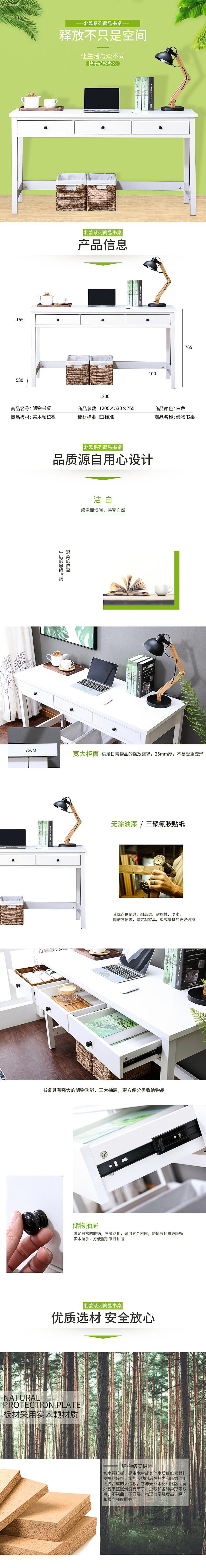 清新办公家具电商详情页素材