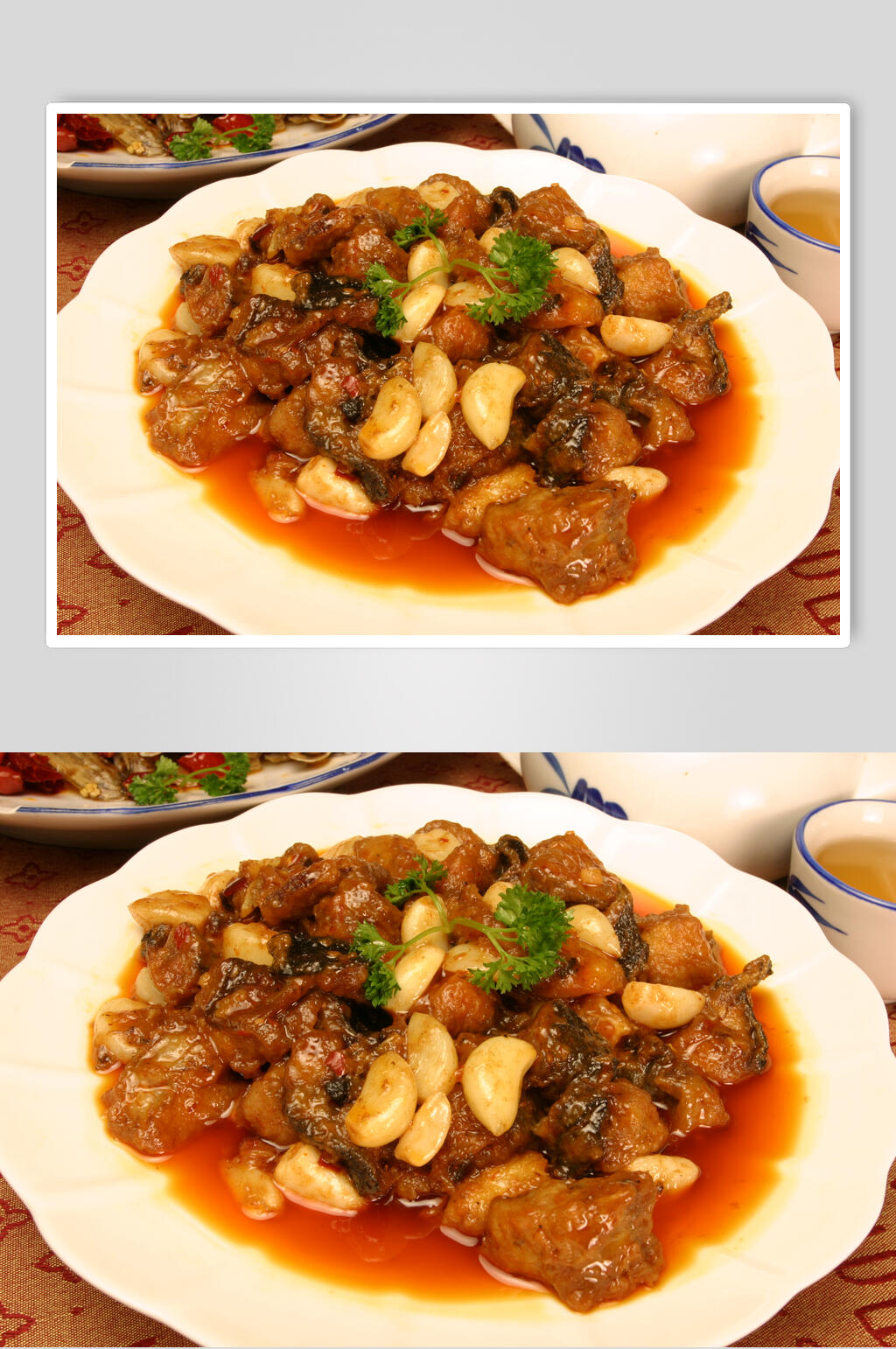 大蒜烧鲶鱼高清图片素材