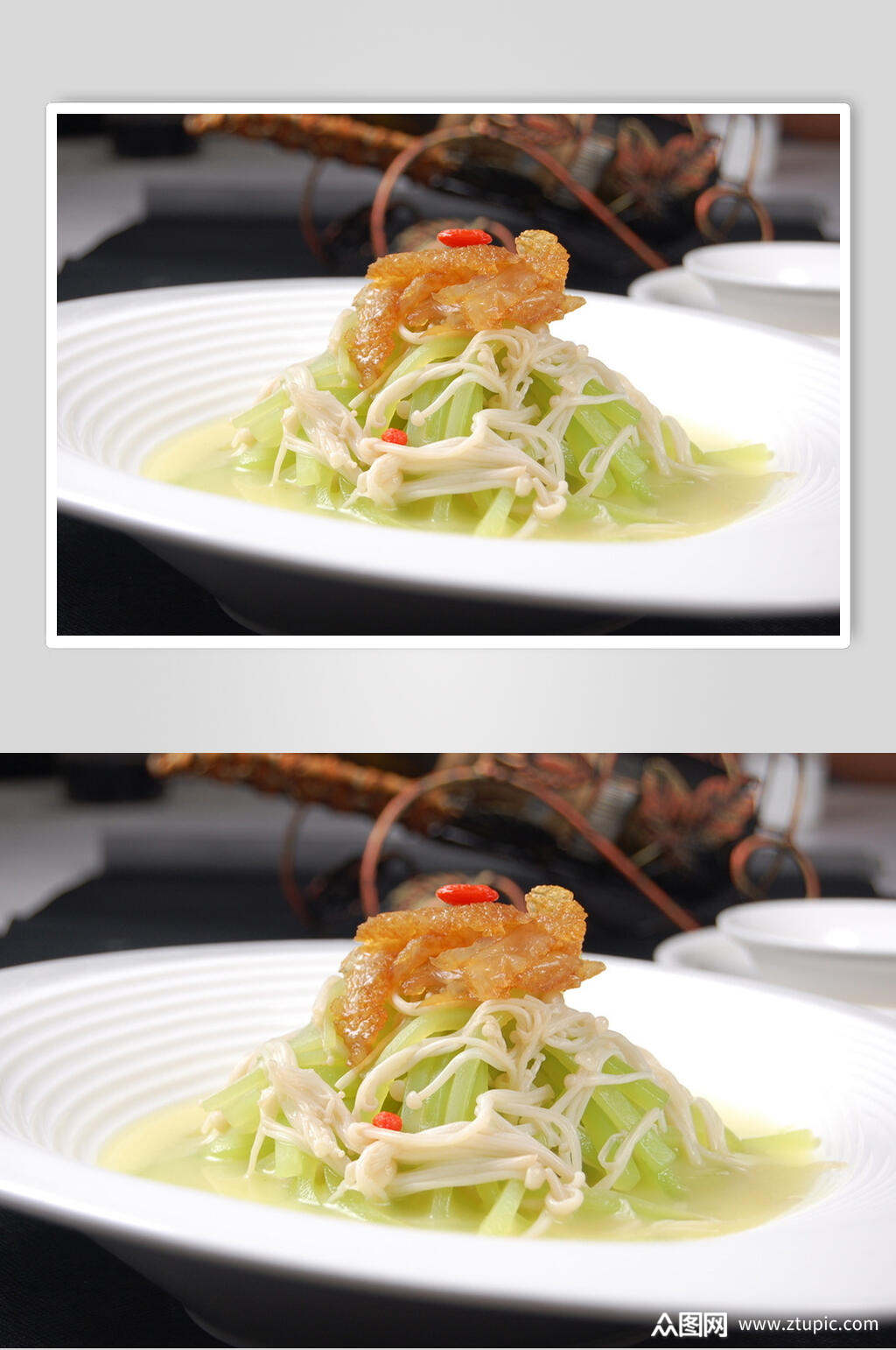 新鲜美味上汤三脆美食食品图片