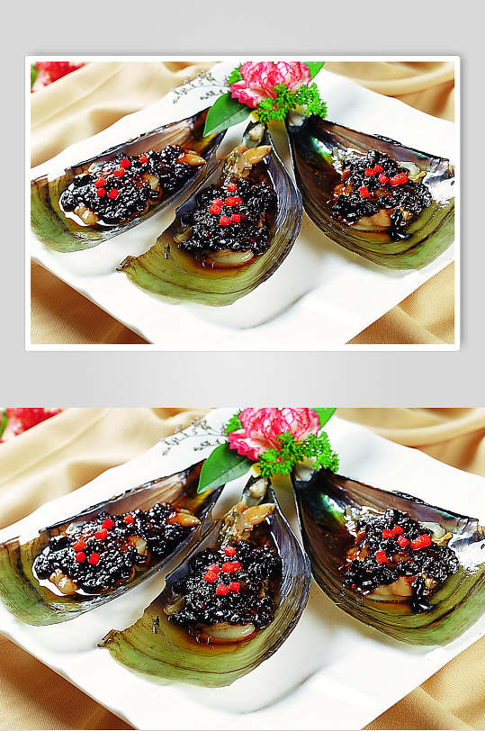 鼓汁蒸带子美食食物图片