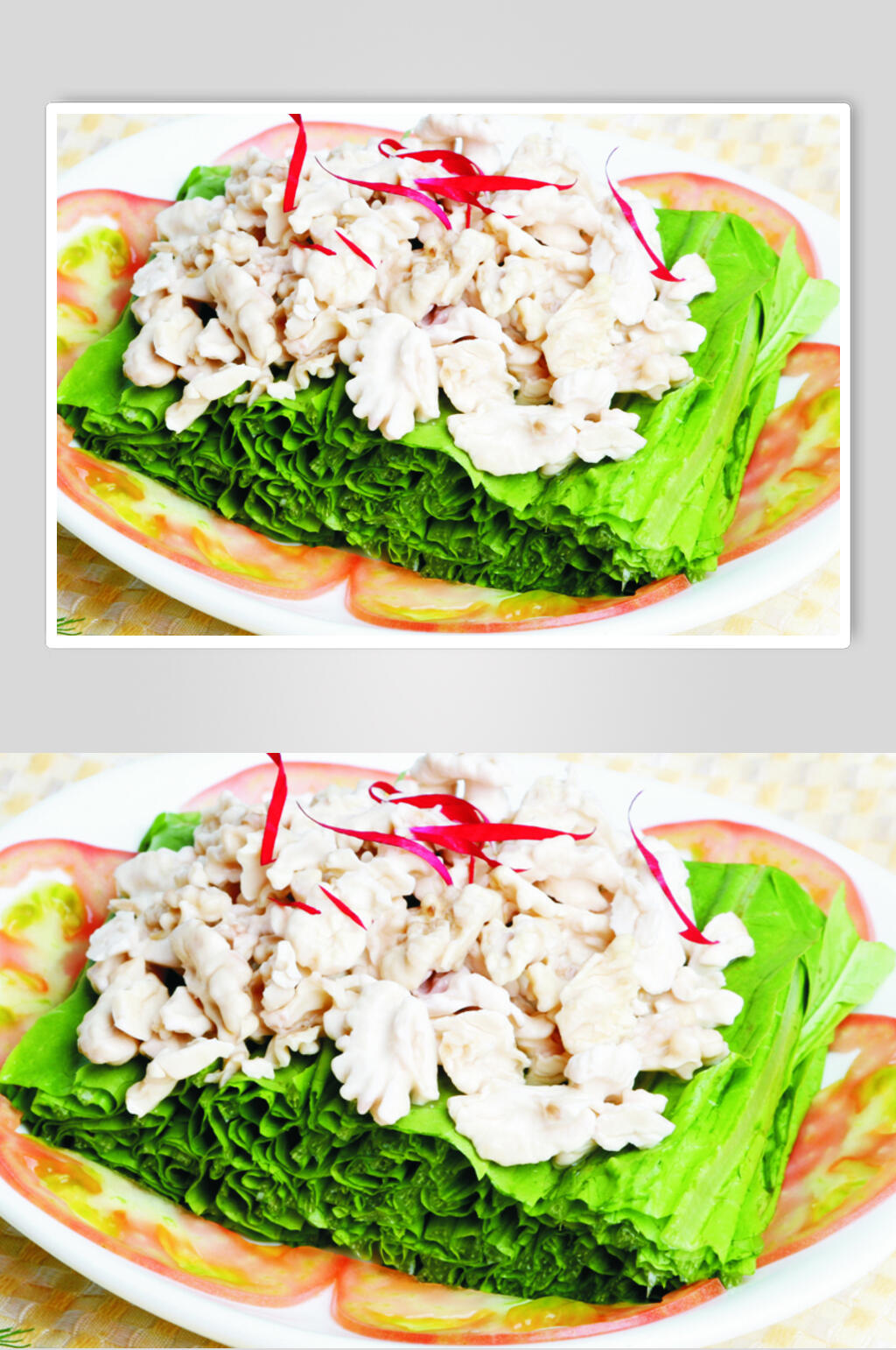 桃仁油麦菜美食摄影图片素材