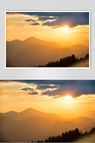阳光山峰山脉风景图片
