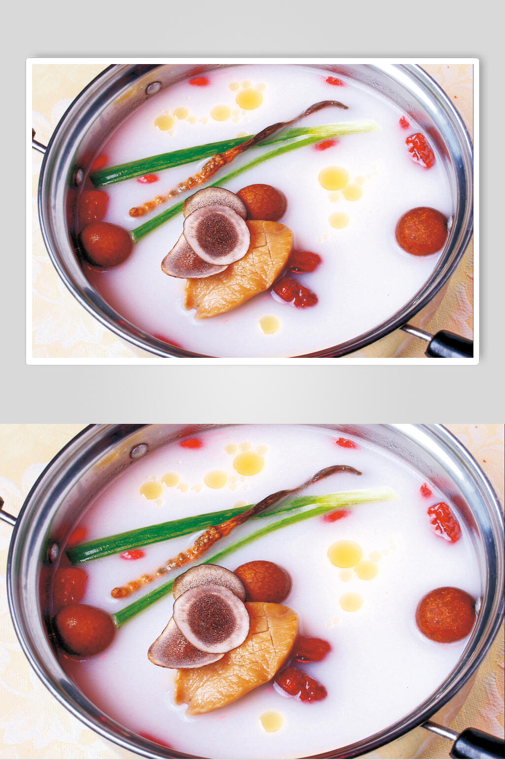 虫草鲍鱼翅汤锅美食图片素材