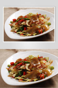 泡菜炒粉皮食物图片