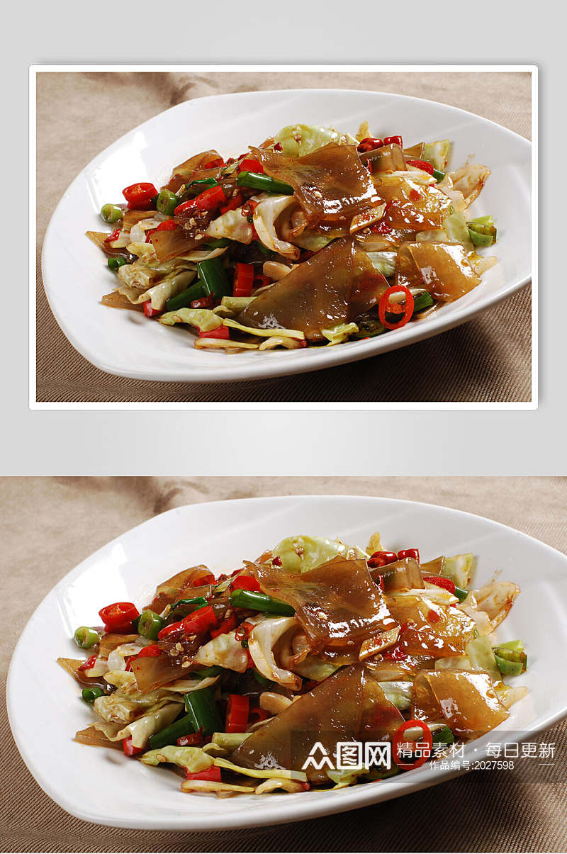 泡菜炒粉皮食物图片素材