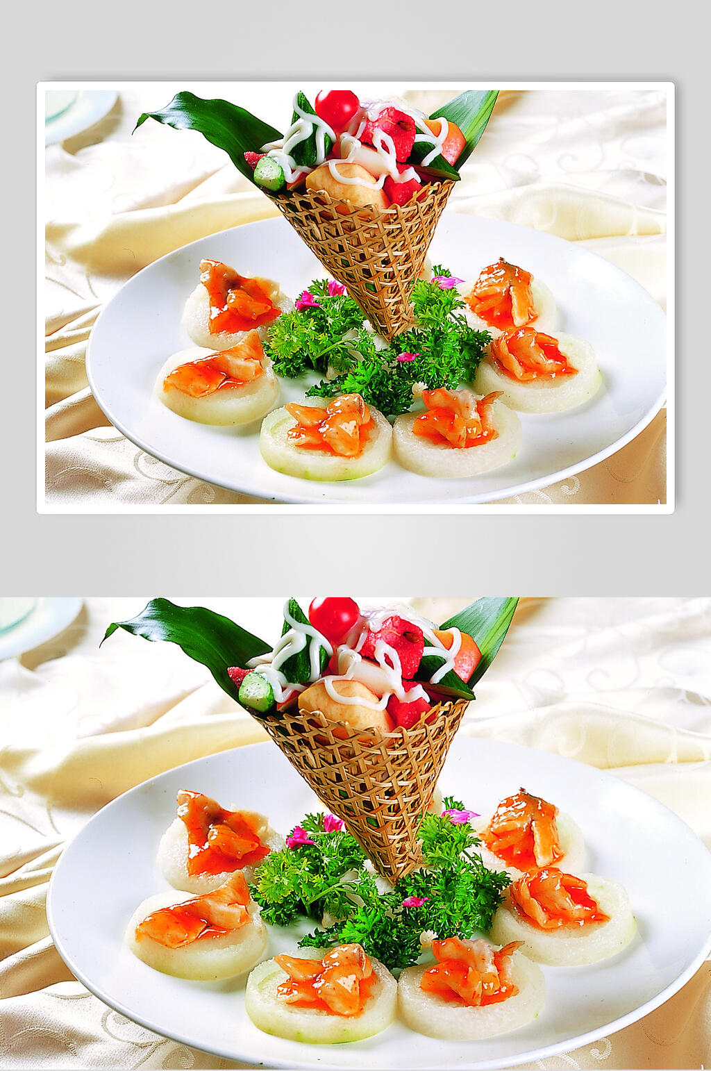 沙拉银鳕鱼美食图片素材