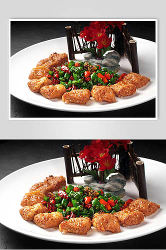 川香腐皮卷食品摄影图片