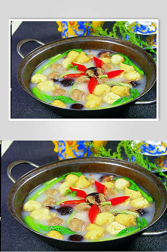 锅仔贡丸煮鱼夫食物图片