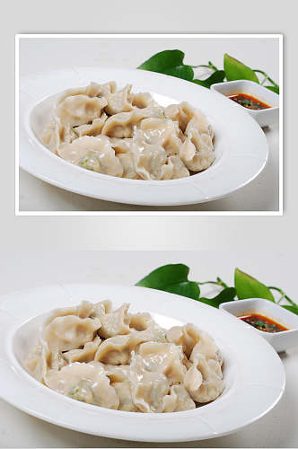 饺子香菇鸡蛋青菜食物摄影图片