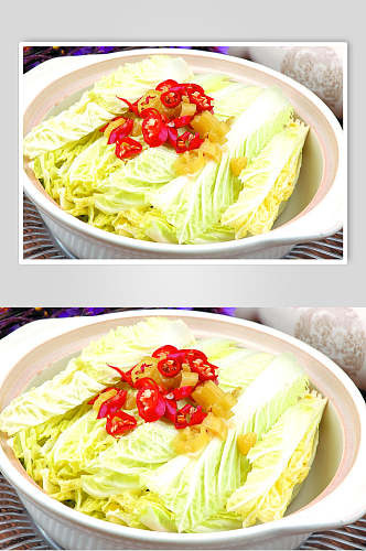 新鲜石锅娃娃菜美食食品图片