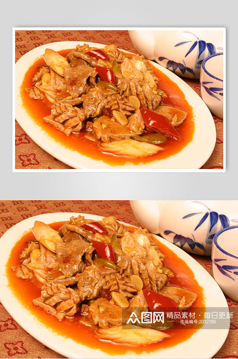 泡姜炒腰肝食品摄影图片素材