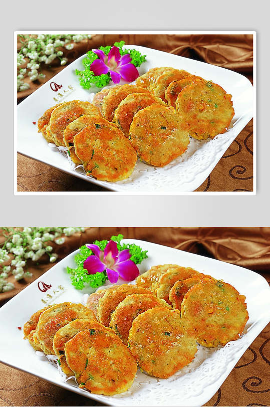 美味风味虾饼食物摄影图片