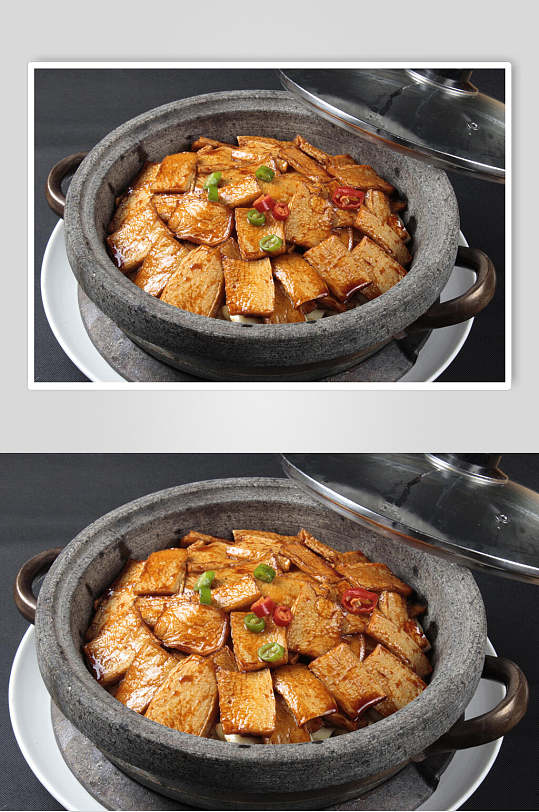 石锅杏鲍菇食物图片