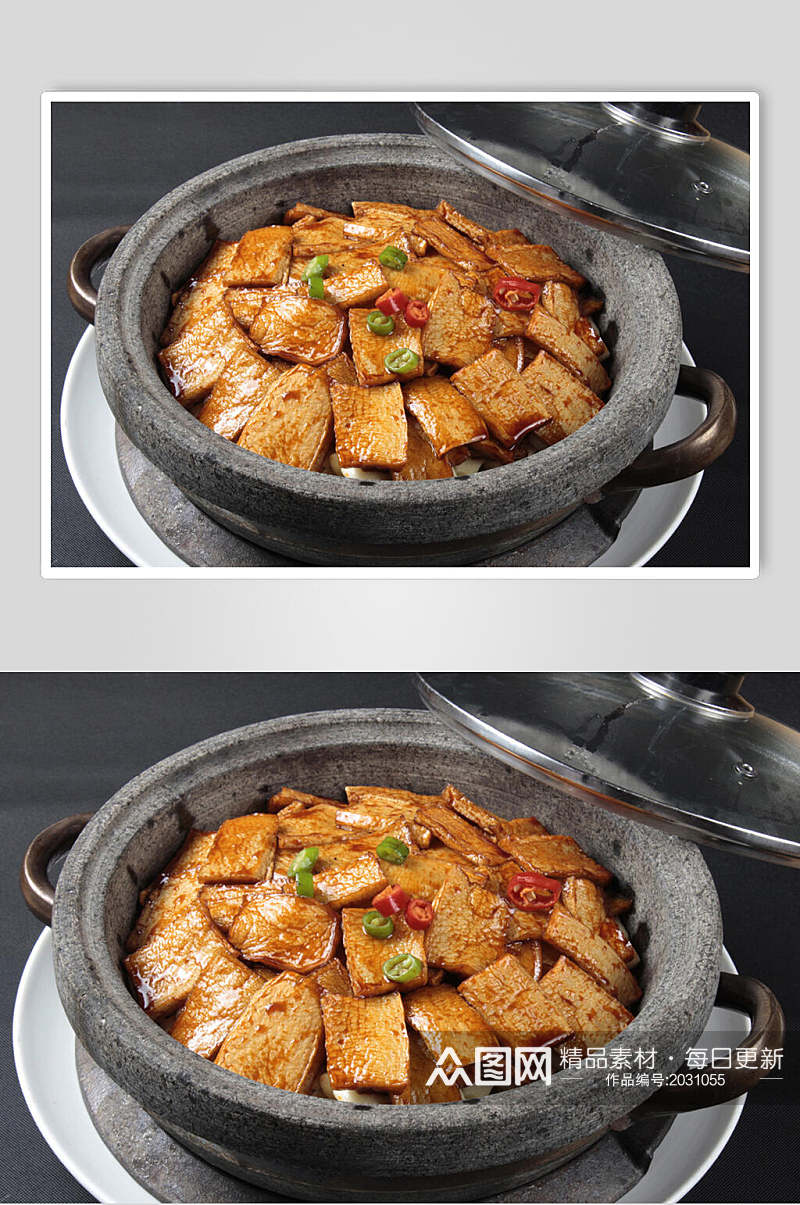 石锅杏鲍菇食物图片素材