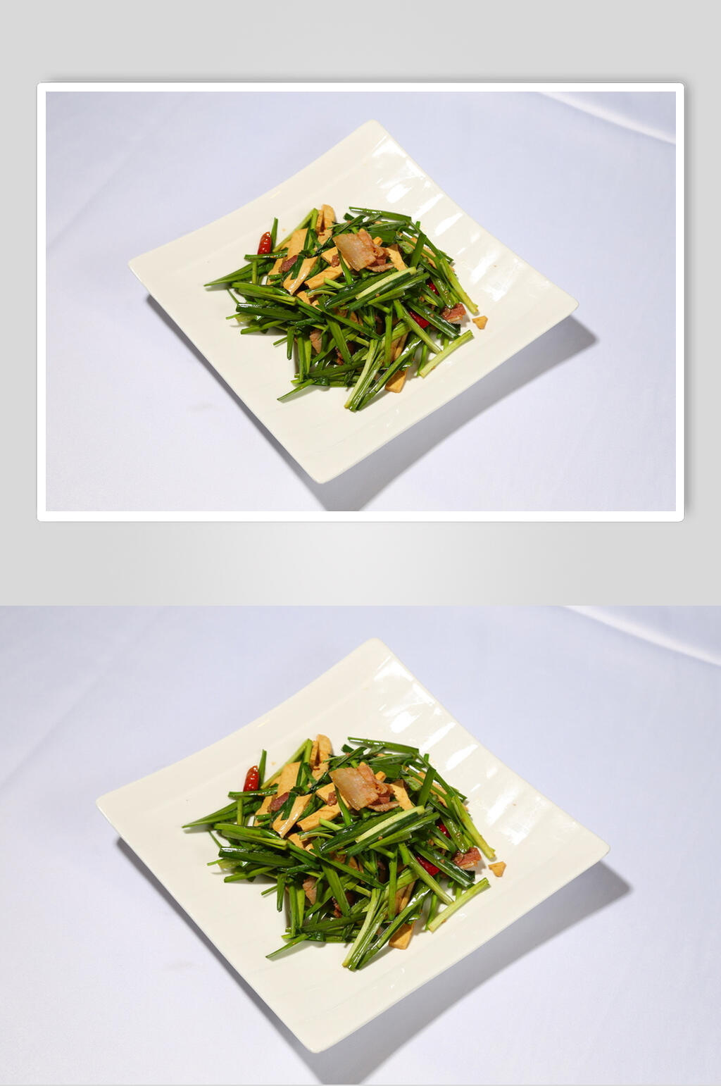 大蒜香干炒咸肉食物图片素材