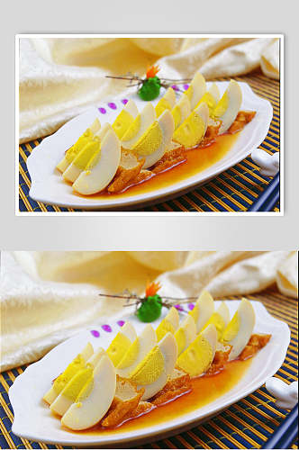 卤水鸡蛋拼豆腐美食摄影图片