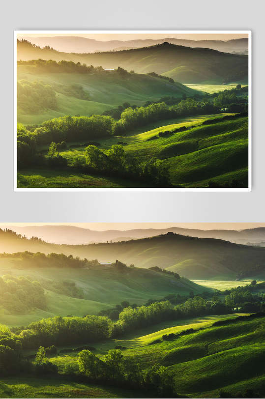 草地天空风景图片草地森林两联摄影视觉图