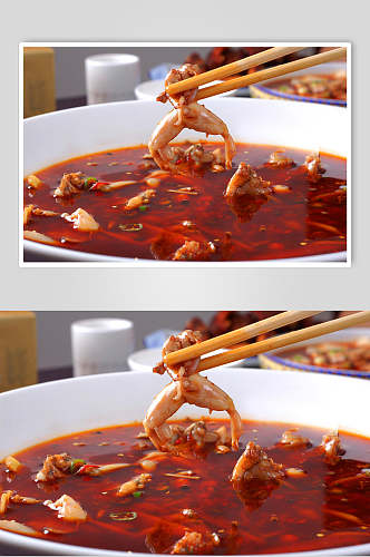 红油仔姜河蛙美食实拍图片